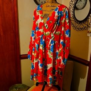 Floral V-Neck Dress 2XL Curve Dress